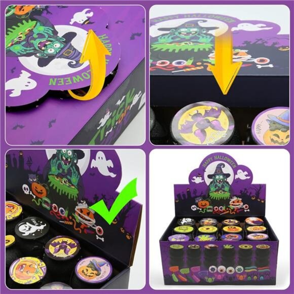 144-Piece Halloween Party Favors: 24-Pack Prefilled Plastic Witch Cauldrons - Picture 4 of 7